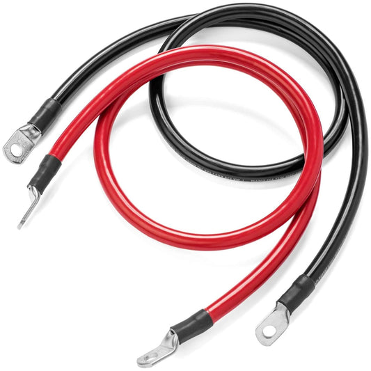 Black 1 Foot 2 AWG Battery Cable, Negative Only 5/16" M8